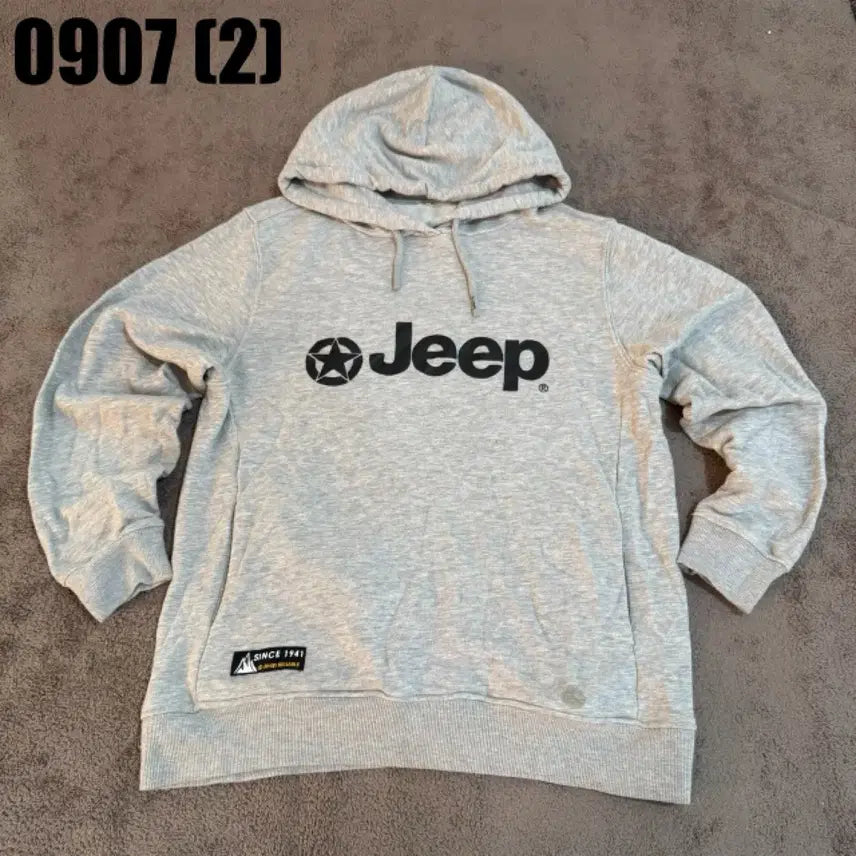 [BUNJANG] Jeep Hoodie Gray / 지프 후드티 그레이