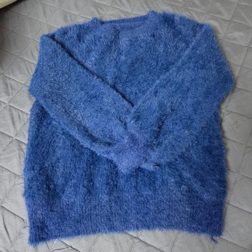 [BUNJANG] Women's Blue Angora Knit Sweater / 여성 블루 앙고라 니트 에이블리 교신