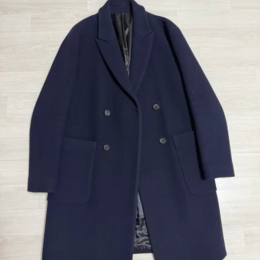 [BUNJANG] System Homme Navy Felt Coat / 시스템 옴므 네이비 펠트 소재 코트 입니다
