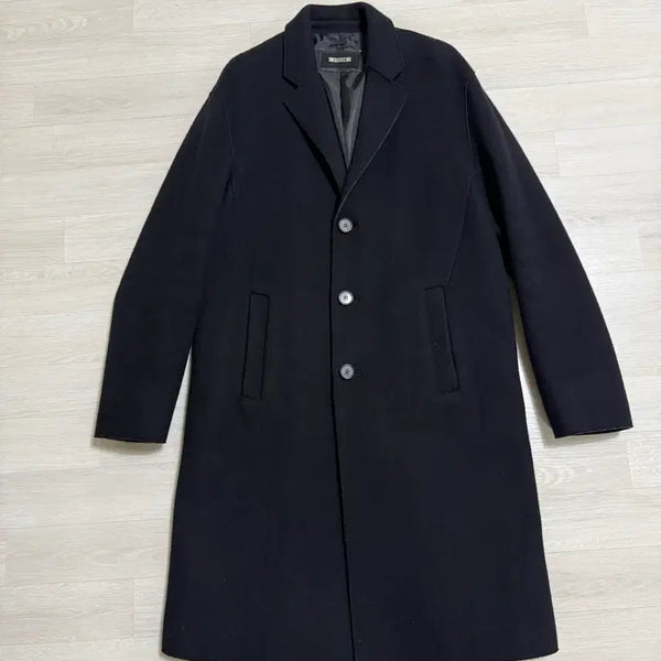 [BUNJANG] System Homme Double-Weave Black Coat / 시스템 옴므 블랙 이중지 코트