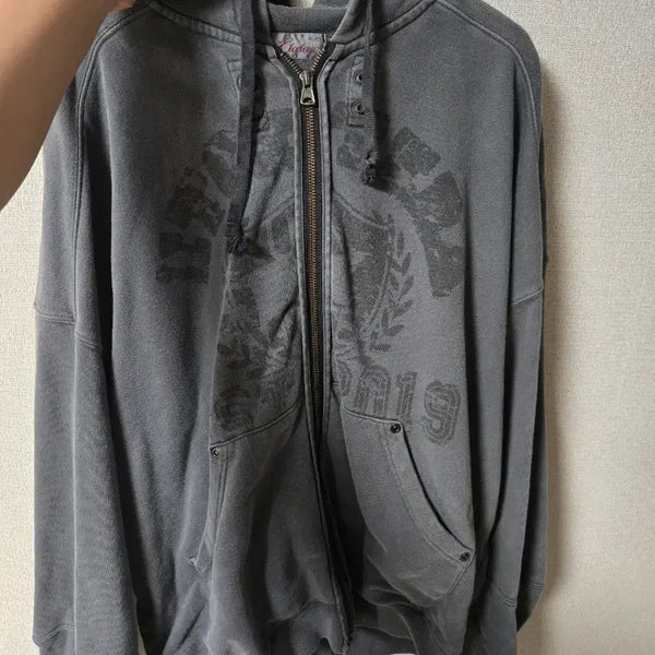 [BUNJANG] ETCE Gray Hoodie Zip-Up L / ETCE 그레이 후드 집업 L