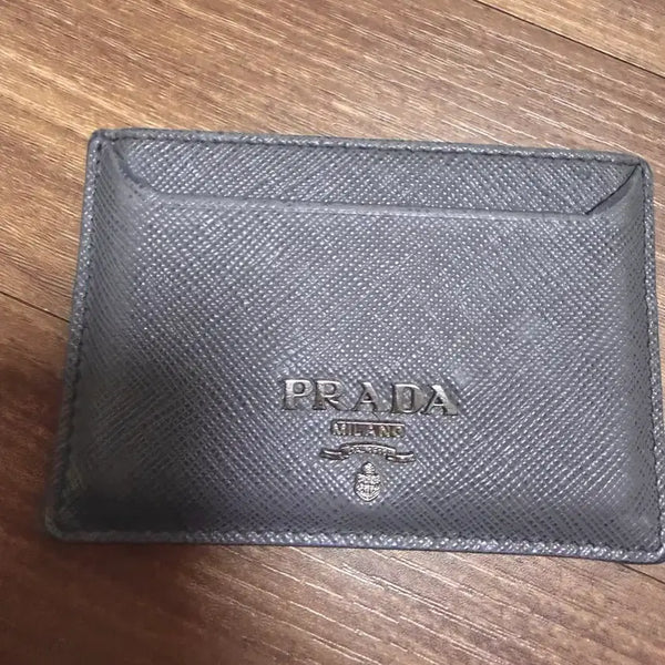 [BUNJANG] Prada Saffiano Card Holder Grey / 프라다 사피아노 카드홀더 그레이