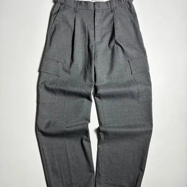 [BUNJANG] Afterpray Wide Pintuck Wool Cargo Pants Large / 애프터프레이 와이드 핀턱 울 카고 팬츠 R3944