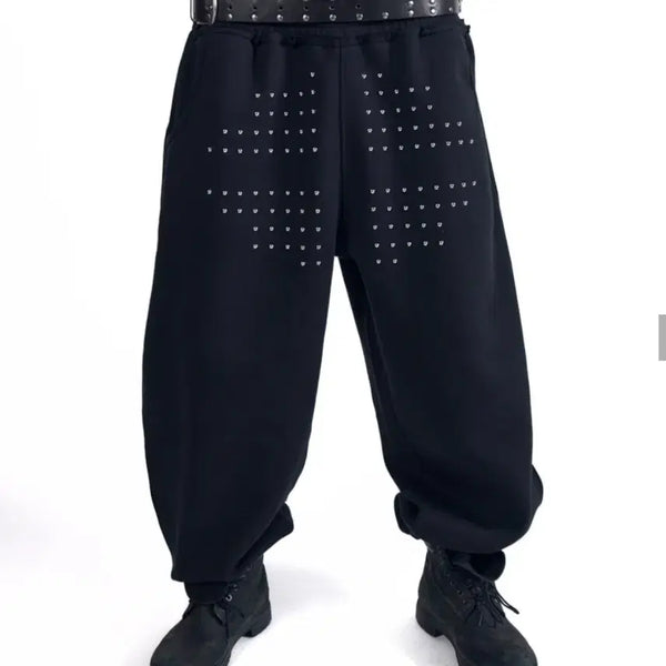[BUNJANG] AKMU 26FW Go-Cross Studded Sweatpants / 아캄 26fw Go-Cross Studded 스웨트팬츠 [1]