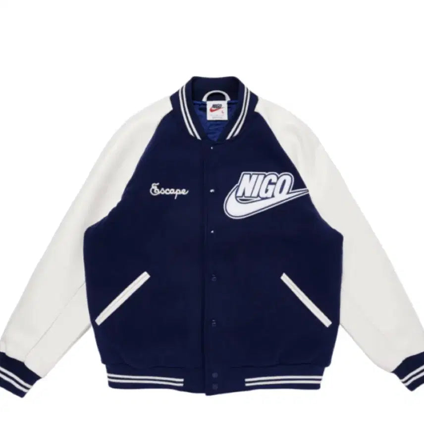 [BUNJANG] Nike x Nigo Varsity Jacket Blue Void S / 나이키 x 니고 바시티 자켓 블루 보이드 s사이즈