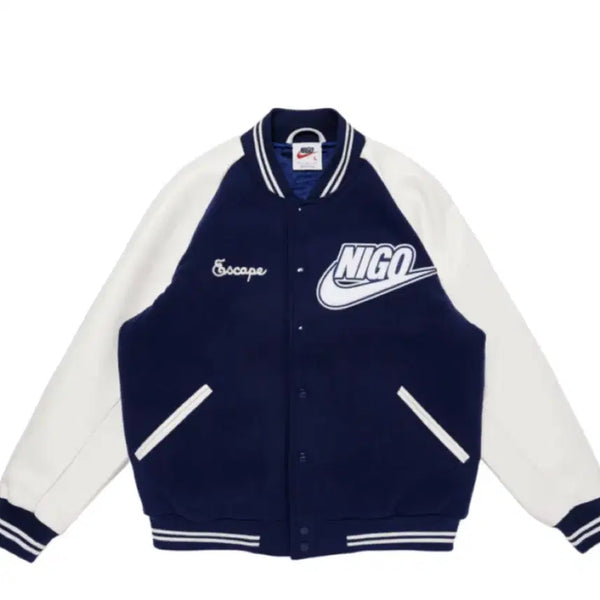 [BUNJANG] Nike x Nigo Varsity Jacket Blue Void S / 나이키 x 니고 바시티 자켓 블루 보이드 s사이즈