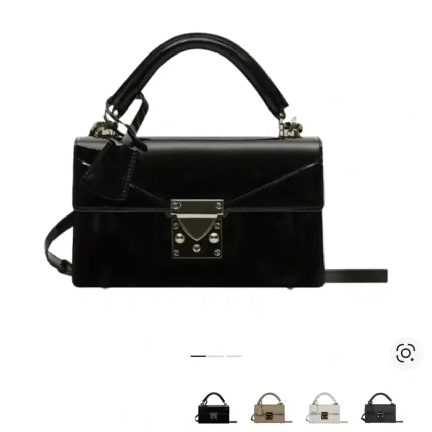 [BUNJANG] Lapla Enamel Shoulder Bag Black / 라플라 에나멜 숄더백 검정