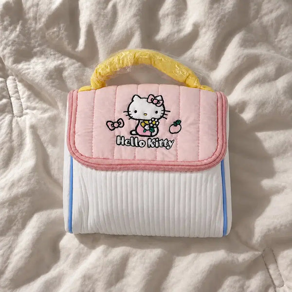 [BUNJANG] Hello Kitty Quilting Pouch with Handle / (새상품) 헬로키티 퀄팅 손잡이 파우치 화장품파우치 여행용파우치 수납파우치 다용도파우치