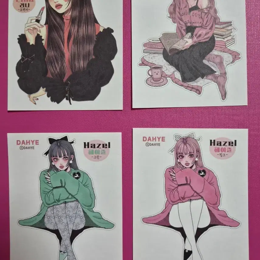 [BUNJANG] Dahye Illustration Stickers (4 Types) / 다혜인스 장당 250원