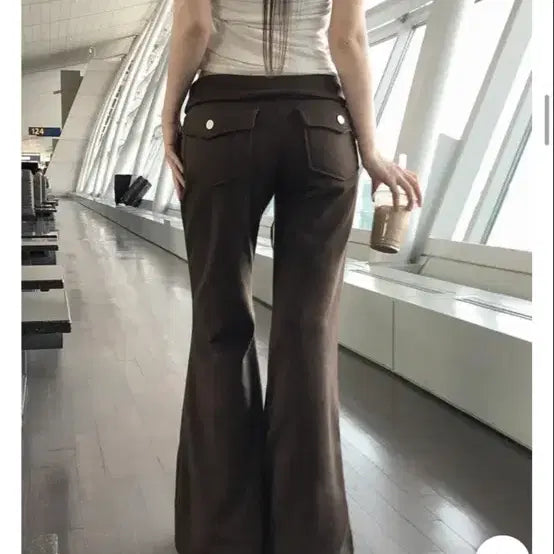 [BUNJANG] Melting Blue Folding Bootcut Pants Brown / 미개봉)멜팅블루 폴딩부츠컷팬츠 브라운   로우라이즈팬츠 츄리닝바지
