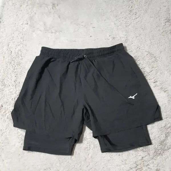 [BUNJANG] Mizuno Double Layer Running Shorts Black 2XL / 미즈노 2중 반바지 검정 2XL  (326