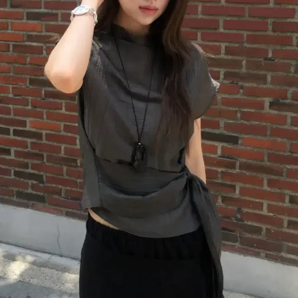 [BUNJANG] Noviyaka Moss Wrap Blouse / 노비야카 [랩블라우스/하객룩] Moss wrap blouse