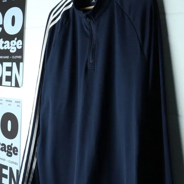 [BUNJANG] Adidas Track Jacket Half Zip Fleece H38746 / (XL-3XL) 아디다스 집업져지 트랙탑 반집업 하프 기모-H38746
