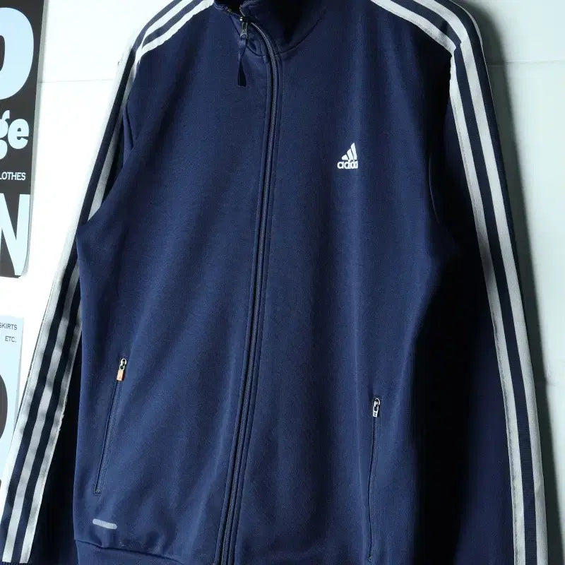 [BUNJANG] Adidas Track Jacket Navy Trefoil / (XL-2XL) 아디다스 집업져지 트랙탑 네이비 삼선 져지-H38757