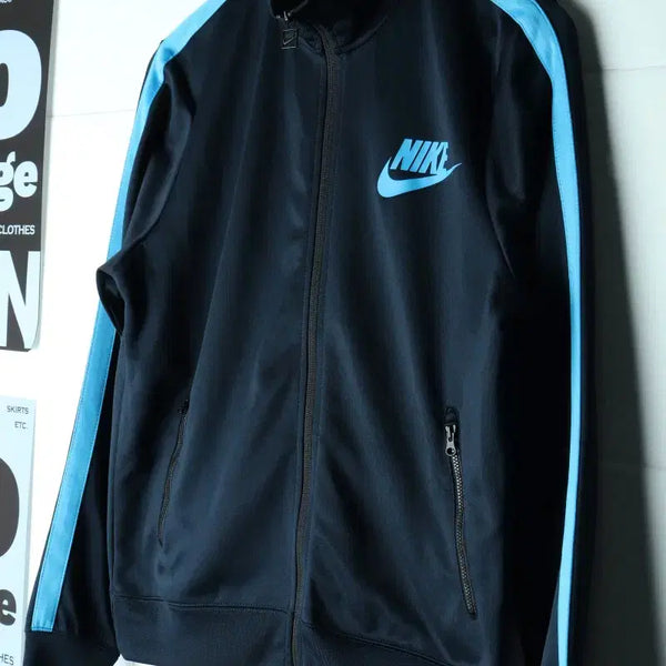 [BUNJANG] Nike Y2K Big Logo Track Jacket - Navy / (M-L) 나이키 집업져지 트랙탑 Y2K 빅로고 네이비-H38759
