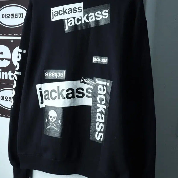 [BUNJANG] Champion x Jackass Collaboration Sweatshirt / (L-XL) 챔피온 맨투맨 티셔츠 잭애스협업 기모 한정판-H38780
