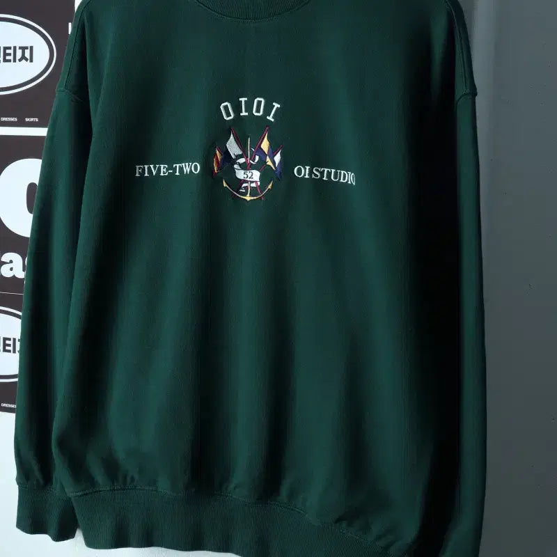 [BUNJANG] OIOI Big Logo Sweatshirt Green / W(M-L) 오아이오아이 맨투맨 티셔츠 빅로고 그린 올드스쿨-H38791