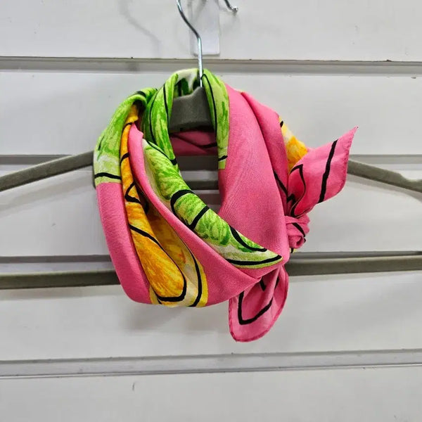 [BUNJANG] Orange Pattern Polyester Square Scarf / 귤무늬 폴리에스테르 사각스카프/보물찾기천사