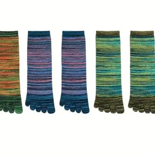 [BUNJANG] Plain Toe Socks 5-Pair Pack / 무지 무늬 발가락 양말 5켤레