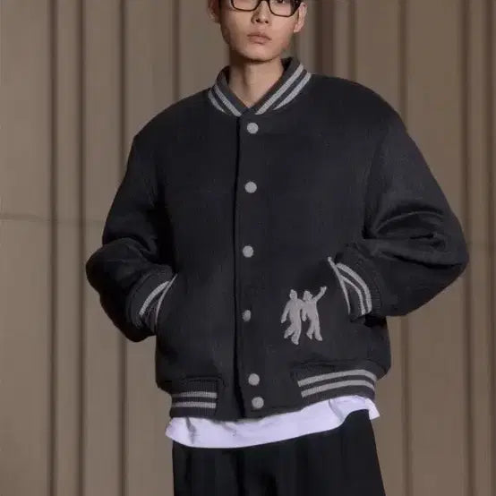 [BUNJANG] STU Padded Bomber Jacket Charcoal M / 구매) stu 패디드 봄버 차콜 m