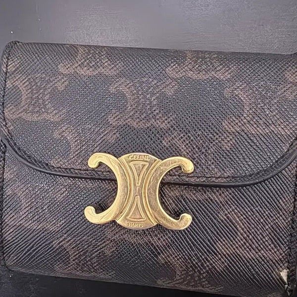 [BUNJANG] Celine Small Flap Wallet Triomphe Monogram/Tan / 셀린느 지갑
