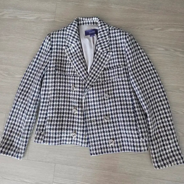 [BUNJANG] Laurel Check Double Button Jacket / 로렐 체크 더블 버튼 자켓