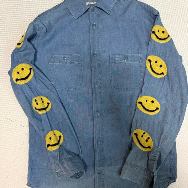 [BUNJANG] Kapital Smile Chambray Shirt Size 3 / 캐피탈 스마일 샴브레이 셔츠 3사이즈