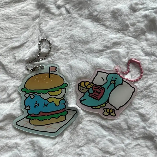 [BUNJANG] Dinosaur Burger Keychain Bundle Set / 공룡 버거 키링 2개 일괄