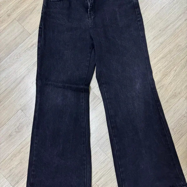 [BUNJANG] Noir Destroyed Flare Denim Pants Black / 노이어 디스트로이드 플레어 데님팬츠 블랙