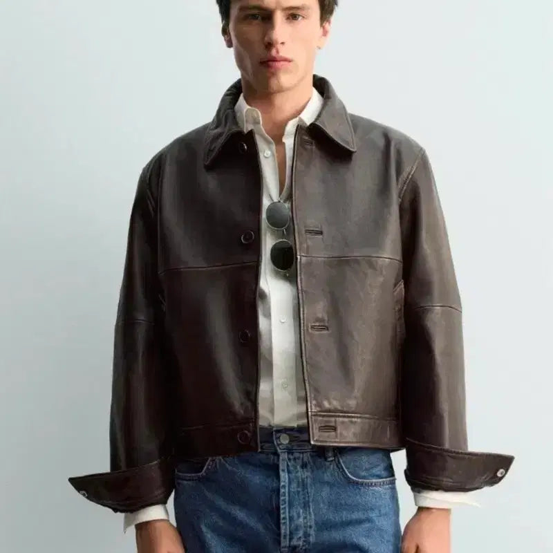 [BUNJANG] Zara Lambskin Leather Cropped Jacket (Size L) / 자라 양가죽 자켓 L 새제품 26년 신상5388/412/700