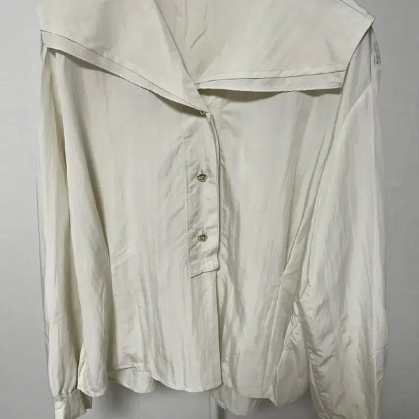 [BUNJANG] SJSJ Beige Button Detail Blouse / SJSJ 블라우스 새생품