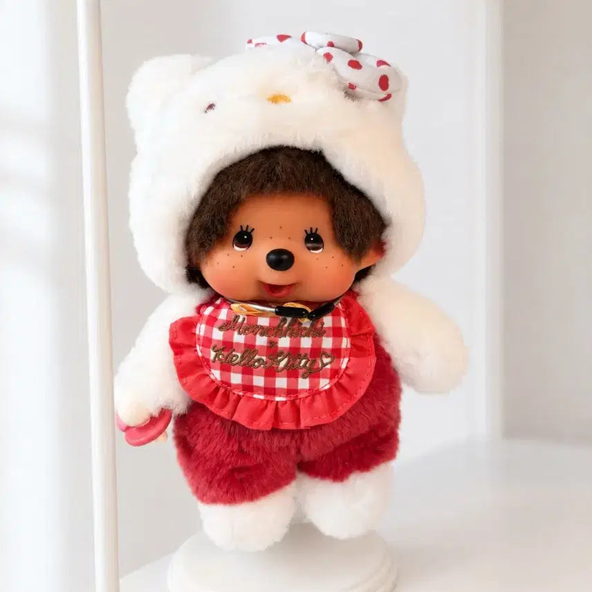 [BUNJANG] Gingham Check Monchhichi Doll (No Tag) / 깅엄체크 몬치치 인형 (노텍)