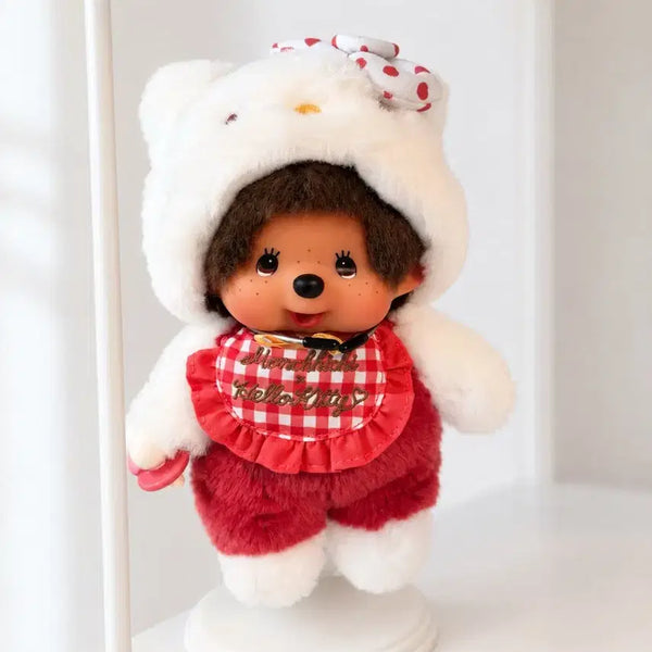 [BUNJANG] Gingham Check Monchhichi Doll (No Tag) / 깅엄체크 몬치치 인형 (노텍)