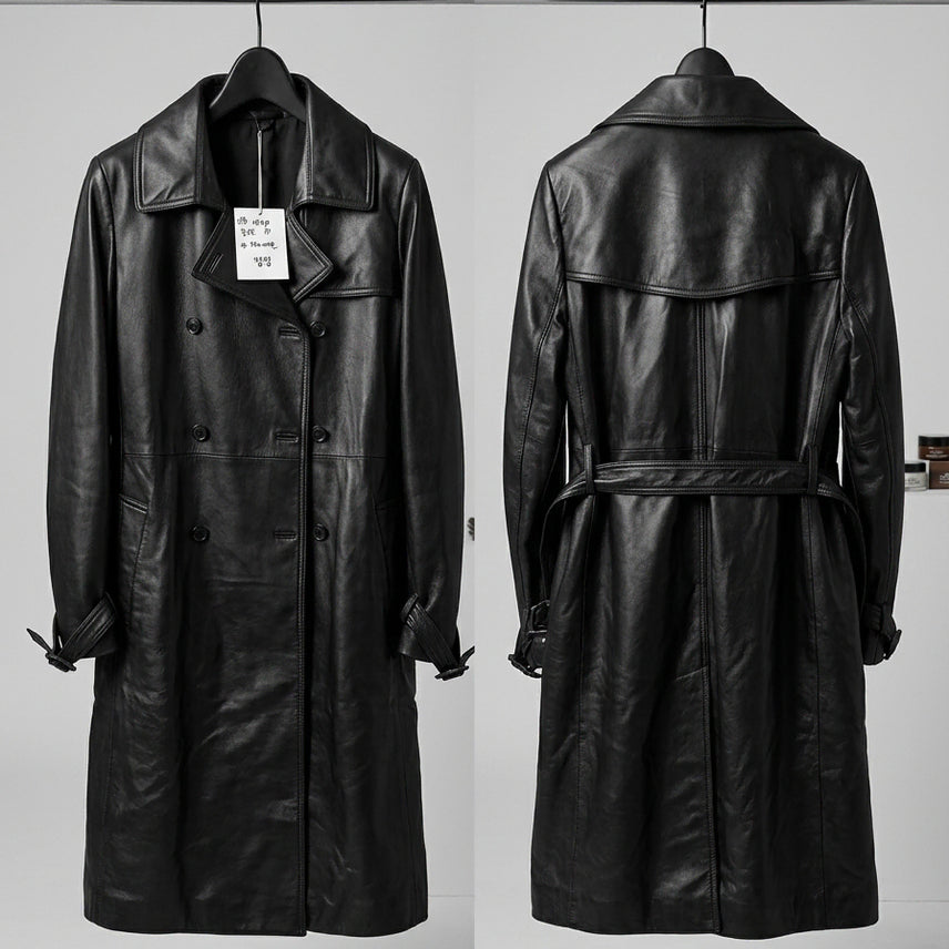 [BUNJANG] Handmade Lambskin Long Coat / 수제 양가죽 롱코트