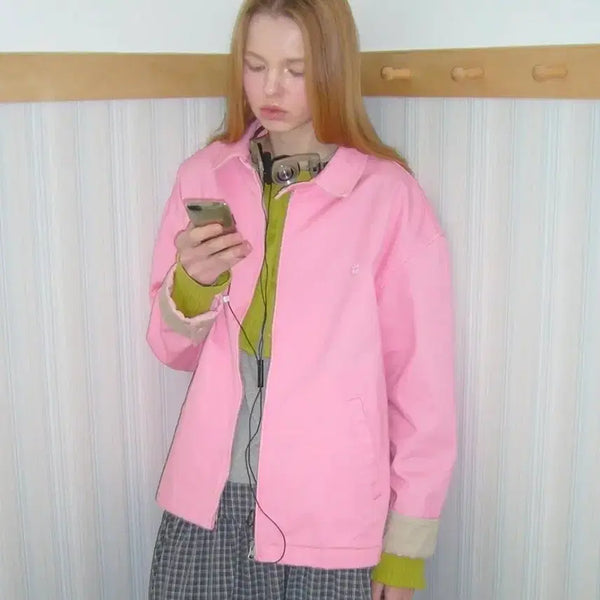[BUNJANG] Forever Washing Jacket Pink / 포에브 워싱 자켓