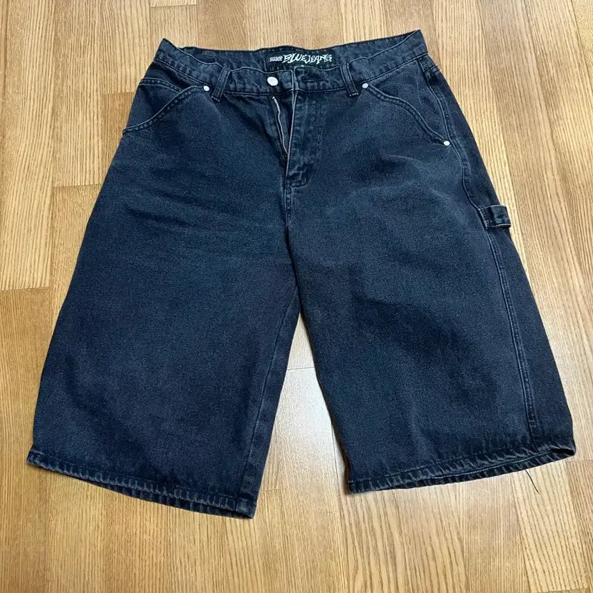 [BUNJANG] Suede Carpenter Denim Shorts (M) / 스웨이드 카펜터 데님 쇼츠 버뮤다팬츠 M