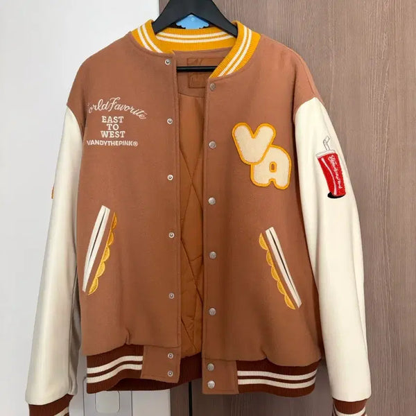 [BUNJANG] Bandit The Pink Burger Varsity Jacket L / 반디더핑크 버거 바시티 자켓 L