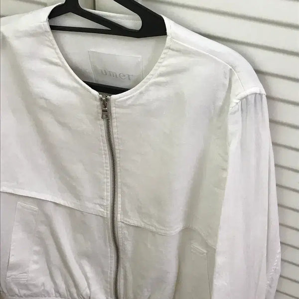 [BUNJANG] YUMER Zip-Up Jumper Jacket White / 유메르 집업 점퍼 자켓 화이트