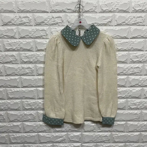 [BUNJANG] Dot Collar Knit T-Shirt / @474) 도트 카라 니트티셔츠