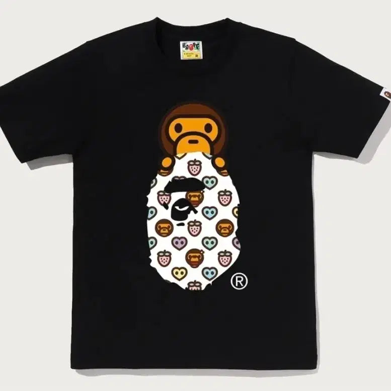 [BUNJANG] BAPE Milo Program Sweety Pattern Milo On Ape Head Tee Black Women's S / 베이프 정품 여성용 S 마일로그램 스위티패턴 마일로온 에이프 헤드 티