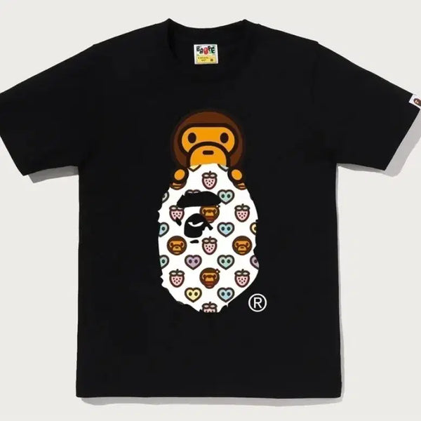 [BUNJANG] BAPE Milo Program Sweety Pattern Milo On Ape Head Tee Black Women's S / 베이프 정품 여성용 S 마일로그램 스위티패턴 마일로온 에이프 헤드 티