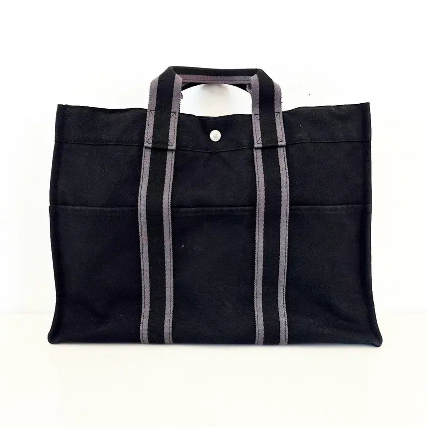[BUNJANG] Hermes Hulot Canvas Tote Bag Black / 에르메스 후루토 캔버스 토트백 블랙 (003)