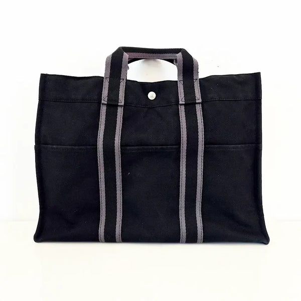 [BUNJANG] Hermes Hulot Canvas Tote Bag Black / 에르메스 후루토 캔버스 토트백 블랙 (003)