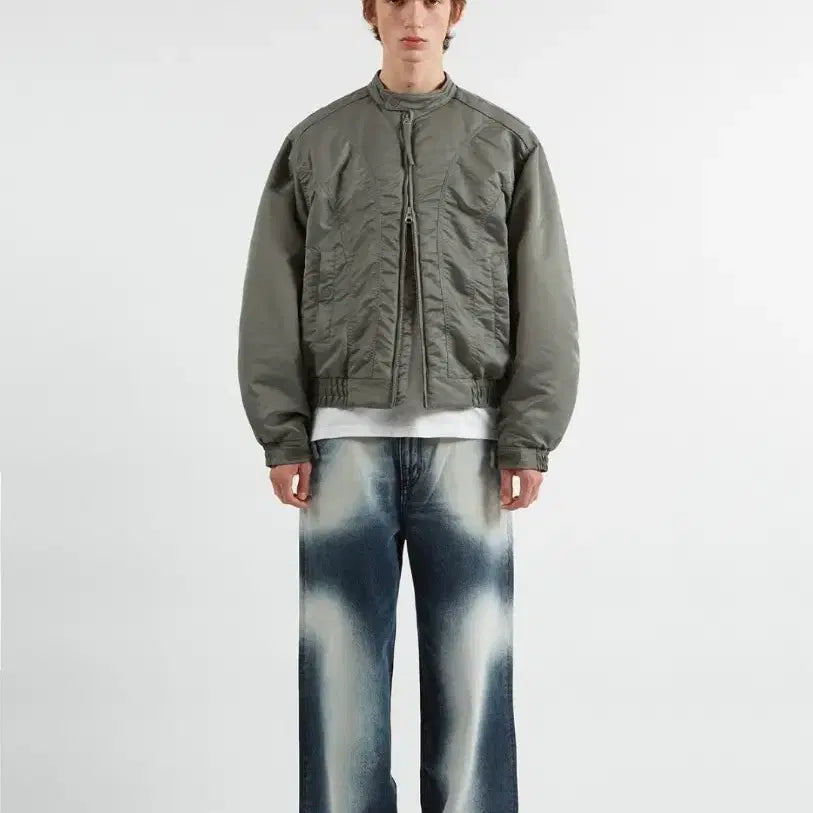 [BUNJANG] Code: Graphy Biker Jacket Khaki / 코드그라피 바이커 자켓 카키색상