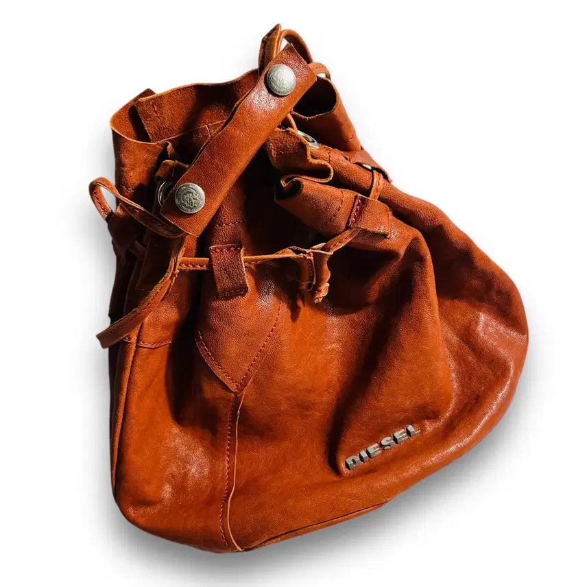 [BUNJANG] Diesel Western Brown Leather Bucket Bag / Diesel Western Brown Leather Bucket Bag