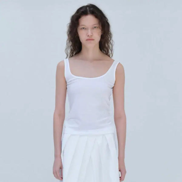 [BUNJANG] Repos White Back Slit Sleeveless Top / repos 화이트 백슬릿 슬리브리스 탑 나시탑  새상품