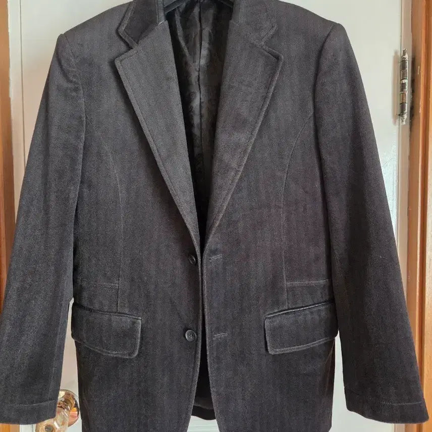 [BUNJANG] COMODO Velvet Striped Jacket / 코모도 벨벳 스트라이프 추동 자켓