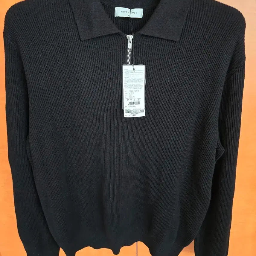 [BUNJANG] Mind Bridge Black Zip-up Knit Sweater / 새상품 마인드브릿지 블랙 카라집업 니트 팝니다. 정가8만원