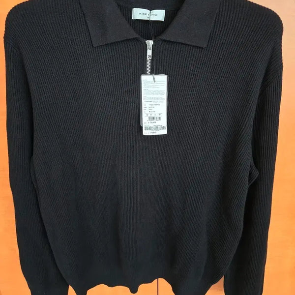 [BUNJANG] Mind Bridge Black Zip-up Knit Sweater / 새상품 마인드브릿지 블랙 카라집업 니트 팝니다. 정가8만원