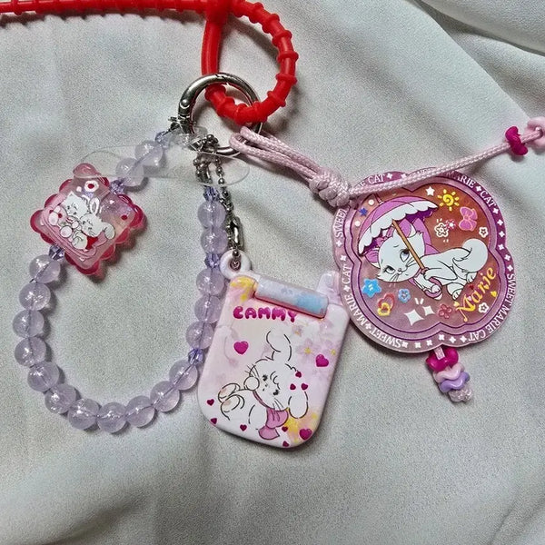 [BUNJANG] Handmade Keyring with Phone Lanyard / 핸드메이드키링